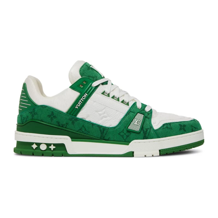 Louis Vuitton Trainer 'Green Monogram Denim White